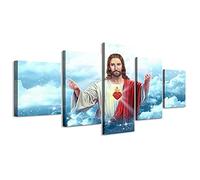ZHONGYUTONG Canvas Hd Prints Pictures Wall Religious Jesus Artwork Painting 5 Panel Home Decor Modular Poster Framed For Living Room