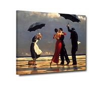 ZHONGYUTONG Canvas Painting Print The Singing Butler by Jack Vettriano Poster Jack Vettriano Wall Art Picture for Living Room Bedroom Modern Home Decoration (Framed,Ready to hang, 8"x10"(20x25cm))