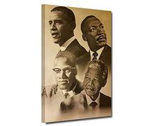 ZHONGYUTONG Canvas Print Wall Art for Malcolm X Martin Luther King Barack Obama Painting Nordic Poster for Office Décor Stretched and Framed (12"x18" (30x45cm)