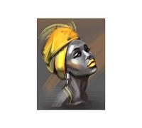 ZHONGYUTONG Canvas Prints Beautiful Black African Woman Portrait Wall Art Painting HD Giclee Pictures Home Wall Decor for Girls Bedroom Living Room College Dorm