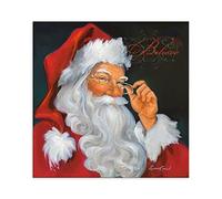 ZHONGYUTONG Christmas Canvas Posters Wall Art Santa Claus Believe Picture Print Oil Paintings Inspirational Quote Vintage Artwork Wall Decor (Santa Claus Believe Wall Art, 24"x24"(60x60cm) No frame)