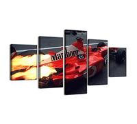 ZHONGYUTONG F1 Car Canvas Poster 5 Piece Michael Schumacher Ferrary F1 Car Wall Decor Pictures Painting for Living Room Bedroom Home Decor Modern Framed Artwork (8x14x2,8x18inx2,8x22inx1)