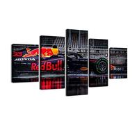 ZHONGYUTONG F1 Car Poster Red Bull RB16 Verstappen Wall Art 5 Panel Formula Racing Raceway Car Pictures Printed on Canvas Painting Framed Artwork for Modern Home Decor (16x24x2,16x32inx2,16x40inx1)