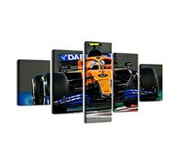 ZHONGYUTONG F1 Car Wall Art 5 Panel McLaren Mcl35 Lando Norris F1 Car Canvas Poster Cool Modular HD Printed Painting Picture for Teenagers Room Decor (8x14x2,8x18inx2,8x22inx1)