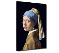 ZHONGYUTONG Famous Canvas Art Wall Painting The Girl with a Pearl Earring Posters and Prints Portrait Paintings Reproduction Home Decoration Artwork Gallery Wrapped Framed (16"x24"（40x60cm）, Frame)