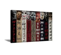 ZHONGYUTONG Horror Movie Poster Frame Canvas Wall Art Prints Horror Characters Painting Scary Films Posters Wall Decor Picture for Living Room Home Decor (Frame, 16"x24"(40x60cm))