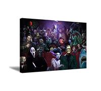 ZHONGYUTONG Horror Movie Posters Wall Art Printed Horror Canvas Painting Films Poster Framed Artwork for Modern Cinema Theater Home Decor (Frame, 20"x30"(50x75cm))