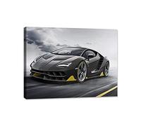 ZHONGYUTONG Lamborghini Series Sports Car Canvas Print Supercar Poster Framed HD Decorative Picture Roadster Artwork Home Decor for Living Room Bedroom, Ready to Hang (Lambo-7, 20x30inch)