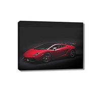 ZHONGYUTONG Lamborghini Series Sports Car Canvas Print Supercar Poster Framed HD Decorative Picture Roadster Artwork Home Decor for Living Room Bedroom, Ready to Hang (Lambo-8, 16x24inch)