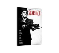 ZHONGYUTONG Scarface Movie Wall Art Scarface Canvas Poster Print al Pacino Tony Montana Portrait Painting Picture for Bathroom Living Room Home Decor Artwork (Framed,Ready to hang, 16"x24"(40x60cm))