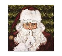 ZHONGYUTONG Secret Santa Canvas Wall Art Print Christmas Santa Claus Paintings Abstract Pictures Artwork (Secret Santa Canvas Print, 16"x16"(40x40cm) No frame)