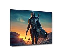 ZHONGYUTONG Star Wars Poster - Mando and Yodo HD Print Wall Art Framed and Stretched Canvas Artwork Home Decor Mural Painting for Living Room Bedroom Baby Room, Ready Hang (SW-5, 12 X 18 Inches)