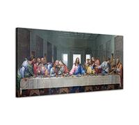 ZHONGYUTONG The Last Supper Canvas Wall Art Leonardo da Vinci Famous Oil Paintings Reproduction Classic Jesus Framed Artwork Modern Home Prints Decor (20''x40''(50x100cm)), Black