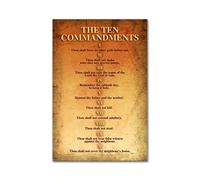 ZHONGYUTONG The Ten Commandments Wall Art Vintage Christian Poster Print Antique Bible Verse Wall Decor Inspirational Motivational Quotes Canvas Painting Picture (Unframe, 12"x18"(30x45cm))