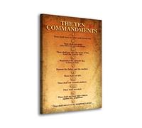 ZHONGYUTONG The Ten Commandments Wall Art Vintage Christian Poster Print Antique Bible Verse Wall Decor Inspirational Motivational Quotes Canvas Painting Picture (Framed, 16"x24"(40x60cm))