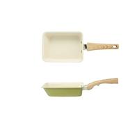 ZHONGZD 46mm Deepened Ceramic Non-stick Tamagoyaki Pan Frying Pan Square Pan Non-stick Pan(Green)
