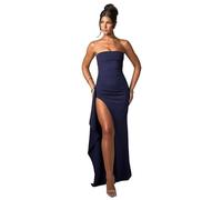 ZHONGZD Women's Summer Sexy Tight Off Shoulder High Slit Maxi Tube Dress