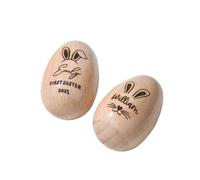 Zhongzhi Personalized Easter Eggs Wooden Carved Name First Spring Gift for Baby/Child Easter Egg Name Tags Basket Stuff Handmade Gift (4x6cm Small)