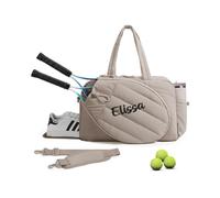 Zhongzhi Personalized Tennis Bag, Monogram Tennis Gifts, Custom Tennis Bag Accessories Organizer Gifts (Brown)