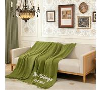 Zhongzhi Personalized Wedding Blanket, Custom Embroidered Woven Thrown Blanket (70x230cm/27 * 90'')