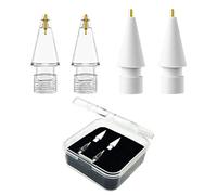 ZHONYEE 4 Pack Replacement Tips Compatible With Apple Pencil 2nd Gen And 1st Gen, Upgraded High Sensitivity Apple Pencil Nibs, Apple Pencil Accessories, Wear-Resistant (0.6mm, Clear + 1.9mm, White)