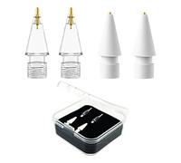 ZHONYEE 4 Pack Replacement Tips Compatible With Apple Pencil 2nd Gen And 1st Gen, Upgraded High Sensitivity Apple Pencil Nibs, Apple Pencil Accessories, Wear-Resistant (0.6mm, White + 1.9mm, Clear)