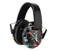 ZHONYEE Kids Noise Cancelling Earmuffs, 25-30dB Noise Reduction Hearing Protection for Children, Adjustable Headband for Autism Sensory Needs, for Concerts Fireworks Travel Study(Black Graffiti)