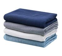 ZHONYEE Muslin Baby Swaddle Blanket for Newborn Wrap Soft & Breathable, Neutral Receiving Blanket for Boys and Girls Super Value 4 Packs Extra Large 42 x 42 Inches