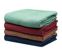 ZHONYEE Muslin Baby Swaddle Blanket for Newborn Wrap Soft & Breathable, Neutral Receiving Blanket for Boys and Girls Super Value 4 Packs Extra Large 42 x 42 Inches