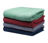 ZHONYEE Muslin Baby Swaddle Blanket for Newborn Wrap Soft & Breathable, Neutral Receiving Blanket for Boys and Girls Super Value 4 Packs Extra Large 42 x 42 Inches