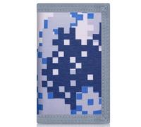 ZHONYEE RFID Slim Digital Wallet for Kids, Trifold Wallets for Men, Mini Trifold Coin Purse with Zipper for Kids (Mosaic Blue White)