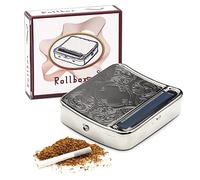 ZHOORQI Cigarette Rolling Machine Portable Metal Box, Adjustable 6-8mm Diameters Hand Rolling Tobacco Machine for Rolling Tin Machine Tobacco, Smoking Roller and Cigarette Case (Coiled Flower)