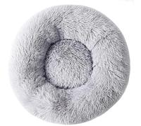Zhoothyomiru Cat Bed Small dog bed Plush Donut Pet Beds Round Warm Cuddler Kennel Soft Puppy Sofa Nest Warm Soft Plush Comfortable (Light Gray M/45CM) fit within 5kg pet