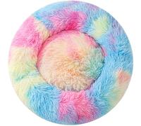 Zhoothyomiru Donut Beds For Dogs Cats Rainbow Cat Bed Pet Bed Dog Mat with Anti-Slip Bottom Plush Cuddler Puppy Kitten Mat for 3KG Pet