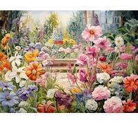 ZHOSOHO 5D Diamond Painting Kit for Adults,Diamond Art Kits for Beginner,Gem Art,Crystal Art Kits Full Round Drill for Home Wall Decor Gifts for Women, Men (Flower)