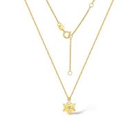 ZHOU LIU FU 18K Gold Necklaces Gold Snowflake Pendant Necklace Diamond Chain Necklace Dainty Jewellery for Women Lover Her Gifts Birthday Anniversary Christmas 15.7-17.7"/40+5CM W0613498