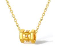 ZHOU LIU FU 18K Gold Pendants Cylindrical Charm Pendant Only 750 Gold Diamond Jewellery for Women Mom Daughter New Year Birthday Gifts (Not Include Necklace) W0415854