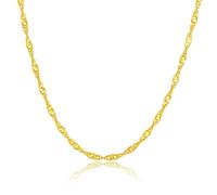ZHOU LIU FU 24CT Solid Gold Necklace Real Gold Necklaces with Jewelry Box for Women Men Boyfriend Girlfriend Anniversary Birthday 40cm/42cm/45cm (45cm/17.7inch)