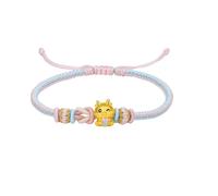 ZHOU LIU FU 24K Gold Bracelets Gold Dragon Zodiac Animal Charm Braided Bracelet Colorful Enamel Cute Adjustable Jewellery for Women Mom Daughter Birthday Anniversary 6.3-8.7"(16+6cm) A1716029