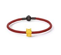 ZHOU LIU FU 24K Gold Bracelets Gold Horse Charm Bracelet Stackable Stainless Steel Chinese Zodiac Dainty Jewellery for Women Daughter New Year Birthday Gifts 6.7-7.5"/17-19CM A1615527