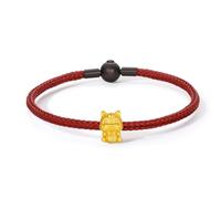 ZHOU LIU FU 24K Gold Charm Bracelet Pony Horse Red Bracelets Chinese Fu 12 Zodiac Charms Fortune Animal Link Jewellery for Women Men Son Birthday 2026 New Year Gifts 6.7/7.5"(17/19cm) A1615526