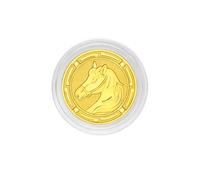 ZHOU LIU FU 24K Gold Gifts Chinese Zodiac Gold Horse Coin Charm Ingot Pendant Fine Jewellery for Women Men Son Daughter A1121009
