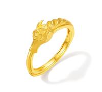 ZHOU LIU FU 24K Gold Horse Rings Stackable Horse Style Ring Zodiac Dainty Jewellery for Women Men Her Lover Gift Anniversary New Year Birthday (Size: 12-16) A0120945