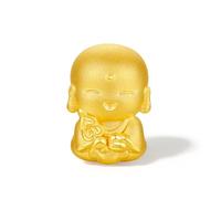 ZHOU LIU FU 24K Solid Gold Bracelets Real Gold Buddha Charm Link Bracelet Dainty Jewelry for Women Mom Wife Daughter Birthday 6.9/7.5" A1614655