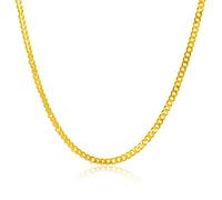 ZHOU LIU FU 24K Solid Gold Necklace for Women Real Gold Jewelry Oval Clip Necklace M Hook Eye Clasp for Men