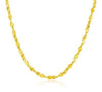 ZHOU LIU FU 24K Solid Gold Necklace for Women Real Gold Jewelry Oval Clip Necklace M Hook Eye Clasp for Men