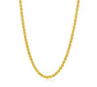 ZHOU LIU FU 24K Solid Gold Necklace for Women Real Gold Jewelry Oval Clip Necklace M Hook Eye Clasp for Men
