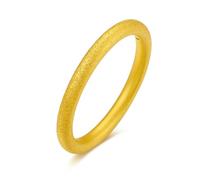 ZHOU LIU FU 24K Solid Gold Rings Pure Gold Simple Blessing Band Chunky Stackable Ring Fashion Jewelry for Women Her Mom Birthday Anniverdary Size 8-19 AD015486