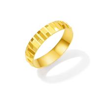 ZHOU LIU FU 24K Solid Gold Rings Pure Gold Simple Geometry Ring Blessing Wedding Rings Fashion Jewelry for Women Men Husband Birthday Anniversary Size 17-24 A0115057