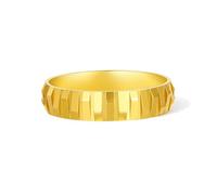 ZHOU LIU FU 24K Solid Gold Rings Pure Gold Simple Geometry Ring Blessing Wedding Rings Fashion Jewelry for Women Men Husband Birthday Anniversary Size 17-24 A0115057